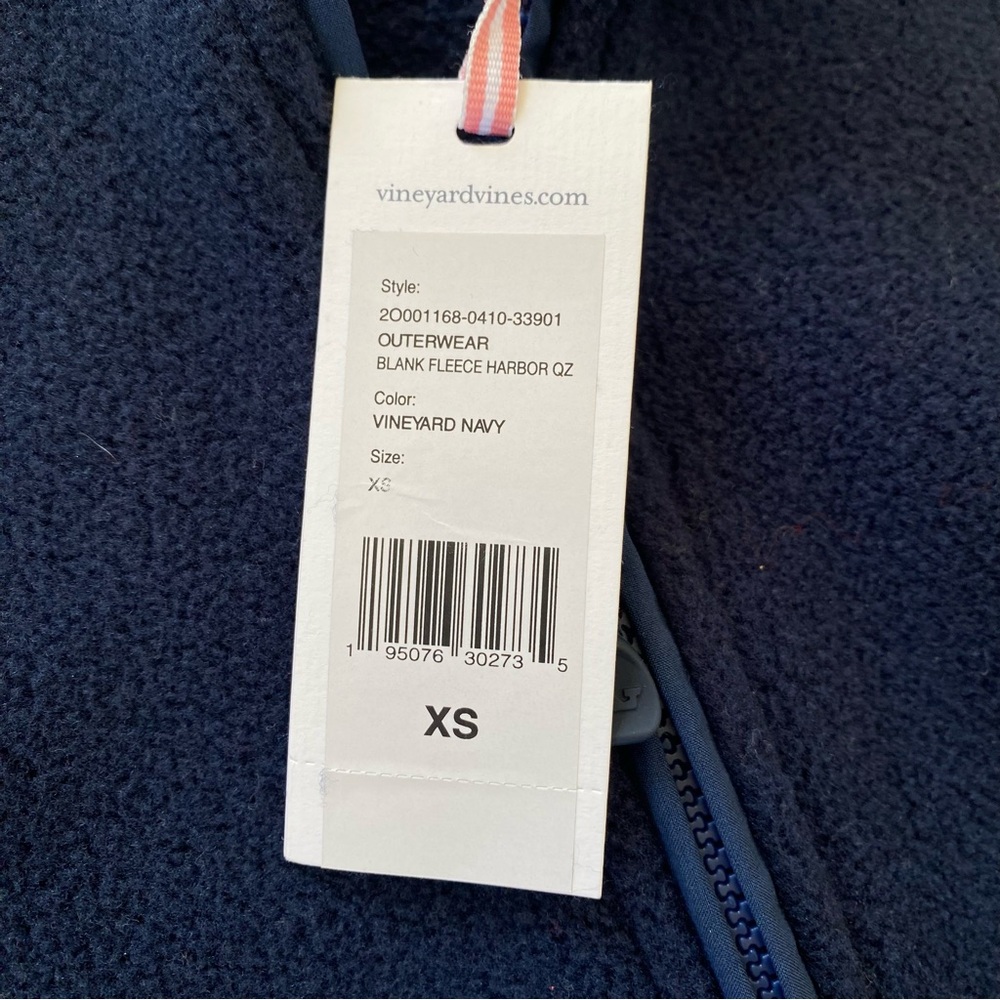 NWT Women’s Vineyard Vines Navy Half-Zip Fleece Sweater - Picture 3 of 5